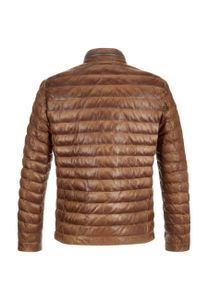 Milestone - Herren Echtleder Lederjacke Steppjacke Lammnappa cognac mittelbraun