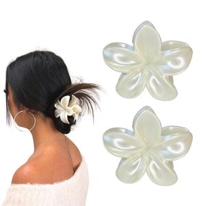 2 Blumen-Pferdeschwanz-Spangen Mit Strass – Französischer Stil, Rutschfester Clip, Für Volle Haare & Besondere Anlässe