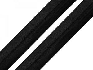 25m Falzgummi 20mm Faltgummi elastisches Einfassband Schrägband Saumband Farbwahl, Farbe:schwarz