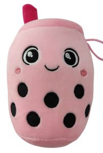 Bubble Tea Plüschtier Boba Kuscheltier Plüschpuppen Weiche Kuscheltier Tee Weiche Puppe Teetasse Kissen Kinderspielzeug (Rosa-runde Augen, 20 cm)
