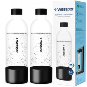 2x Wessper S1 SodaMaker 0.8L Sättigungsflasche | BPA freie Wasser-/Saftflasche | Flasche für kohlensäurehaltiges Wasser in Sättigung