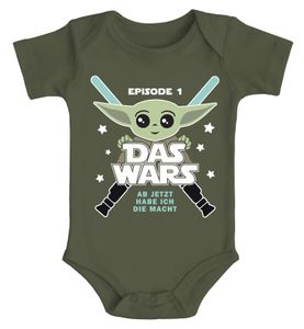 Baby Body mit Spruch lustig Episode 1 Das Wars Jetzt habe ich die Macht Yoda Parodie Jungen & Mädchen MoonWorks® oliv 12-18 Monate