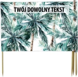 PARAWAN PLAŻOWY Palmy z indywidualnym napisem 8 PANELI 61.8
