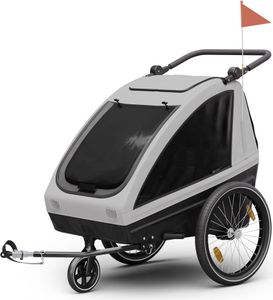 klarfit GoKiddo, přívěs na kolo, skládací, integrované brzdy, rostoucí, pro 2 děti klarfit GoKiddo, přívěs na kolo, skládací, integrované brzdy, rostoucí, pro 2 děti
