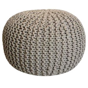 Strickhocker Pouf Sitzpouf Sitzpuff Grobstrick Pouf beige Ø 55cm Strickhocker Pouf Sitzpouf Sitzpuff Grobstrick Pouf beige Ø 55cm