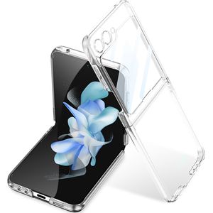 Hülle für Samsung Galaxy Z Flip 5 Eingebauter Displayschutz Schlank Überzug Transparent Schutzhülle Transparent