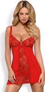 Heartina Negligé Met String - Rood