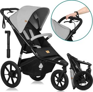 Lionelo Dreirad-Jogging-Kinderwagen AZURA von 6 Monaten bis 22 kg Verstellbare Rückenlehne in eine Liegeposition Vollständige Stoßdämpfung XXL-Verdeck Lionelo Dreirad-Jogging-Kinderwagen AZURA von 6 Monaten bis 22 kg Verstellbare Rückenlehne in eine Liegeposition Vollständige Stoßdämpfung XXL-Verdeck