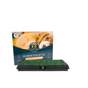 Petsworld Hundetoilette oder Welpentoilette mit Kunstrasen als Trainingsunterlage, mit Auffangschale