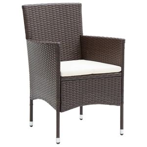 vidaXL Garten-Essstühle 4 Stk. Poly Rattan Braun