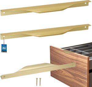 KOTARBAU® 2er Set Möbelgriff Möbelgriffe Schrankgriffe 256 / 276 mm ZnAl Küchengriffe Gold Griffe Möbel Türgriff Profilgriff Türgriffe Küche Schubladengriffe Griffe für Küchenschränke Modern