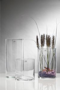 Sandra Rich Szkło dekoracyjne CYLI Szkło cylindryczne okrągłe wys. 20 cm gł. 19 cm przezroczyste Sandra Rich