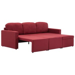 【Möbel Design ❀】 3-Sitzer Modulares Schlafsofa Weinrot Stoff, Wohnlandschaft-Sofa, Couch, Relaxsofa Moderne