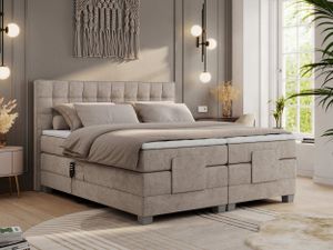 Boxspringbett mit Motor, elektrisch - Elektro - 200x200cm - Beige - H4