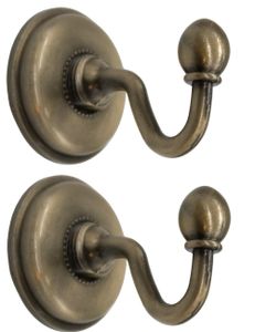 'FUXXER®- 2x Antike Messing Handtuch-Haken, Wand-Haken, Klassisches Design Bronze Eisen Messing, 48 x'