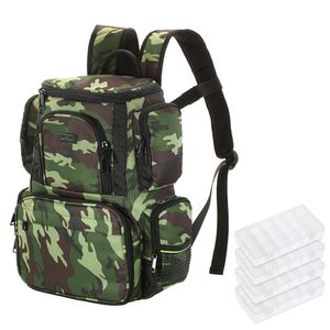 Back Pack - Angelrucksack für Spinnfischer, Rucksack zum Fischangeln, Angelrucksack für Kunstköder, Tackle Bag, mit 4 Angelboxen