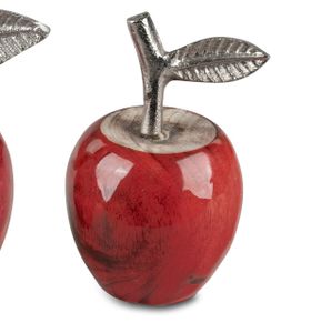 Deko-Objekt Apfel 10cm Alu-Mangoholz rot glasiert formano