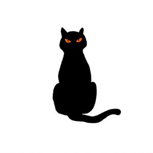 Gartenkatze Scarer Halloween Dekoration Schwarze Katze Statue Katze Abstoßungsmittel Abschreckungsmittel-A