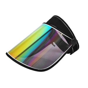 Uni Iridescent Protective Mirrored Anti-UV Sonnenblende Hut-Schwarz