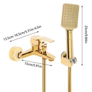 Duscharmaturen Badewannenarmatur Duscheset Wasserhahn Wasserfall Mit Mischbatterie Handbrause Duschsystem Gold