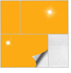 Kiwistar Fliesenaufkleber Goldgelb Glänzend - 15 x 20 cm - 1 Stück - Klebefliesen Fliesenmuster Stickerfliesen Wandfliesen überkleben