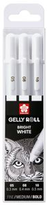 SAKURA Gel-Tintenroller Gelly Roll Bright White 0,5 0,4 und 0,3 mm 3er Set