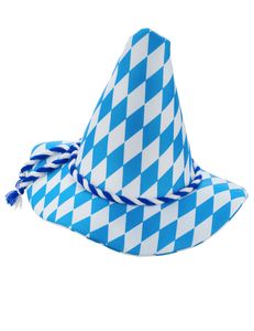 Traditioneller Bayern-Hut mit Band blau-weiss