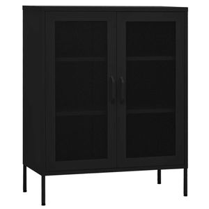 vidaXL Lagerschrank Schwarz 80x35x101,5 cm Stahl