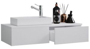 VCM 2-dielna súprava kúpeľňového nábytku WC pre hostí kúpeľňa pre hostí umývadlo umývadlo malé úzke Gudas White