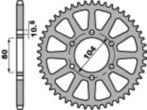 PBR Racing Ultraleichtes harteloxiertes Aluminiumritzel hinten 478 - 520