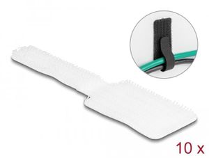 Mini Klett-Kabelhalter L 90 mm x B 24 mm selbstklebend, 10 Stück, weiß