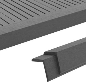 vidaXL Uhlové lišty 5 ks WPC 170 cm sivá