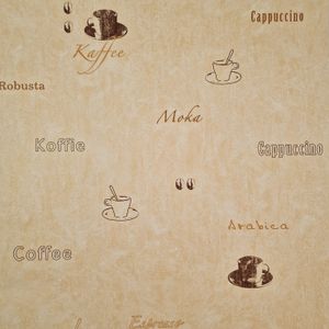 WALLCOVER Tapete Kaffee Motiv Beige Braun Cafe Bistro Design Küchentapete
