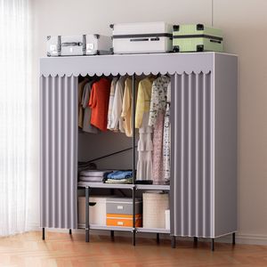 Bettizia Stoffschrank Kleiderschrank Staubdicht & Kleiderstange, Stoffkleiderschrank faltbarer für Schlafzimmer, Metallrahmen, 178 x170 x 48 cm Bettizia Stoffschrank Kleiderschrank Staubdicht & Kleiderstange, Stoffkleiderschrank faltbarer für Schlafzimmer, Metallrahmen, 178 x170 x 48 cm