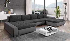FURNIX Wohnlandschaft ELISABETTA Couch Schlafsofa U-Form U-Sofa mit Schlaffunktion und Bettkasten MA 195+BE 06