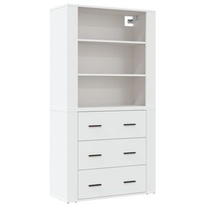 vidaXL Highboard Biely drevený materiál