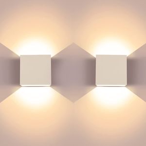FNCF 2 Stück LED Wandleuchte Innen, 6W, Weiß Wandlampen