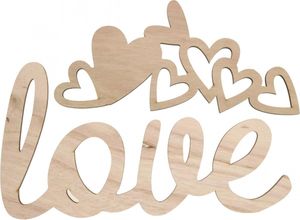 Love Drewniane dekoracyjne serca "Love" z magnesami jako dekoracyjny znak, magnes na lodówkę, ślub, , 6 sztuk, 20,5/25 cm