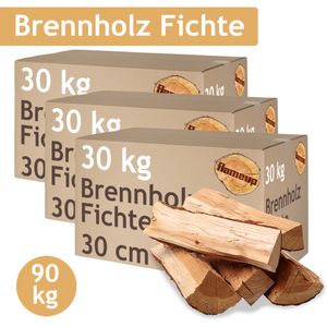 Brennholz Fichte Kaminholz 90 kg Holz 30 cm Für Ofen und Kamin Kaminofen Feuerschale Grill Feuerholz Holzscheite Wood Kammergetrocknet Flameup