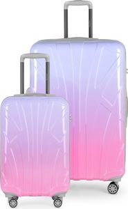 Suitline - 2er Kofferset, Bordgepäck Trolley 55x35x20 cm + großer Reisekoffer XL Check-In Gepäck, 4 Doppelrollen, leichte Koffer Damen Herren ,Sakura Suitline - 2er Kofferset, Bordgepäck Trolley 55x35x20 cm + großer Reisekoffer XL Check-In Gepäck, 4 Doppelrollen, leichte Koffer Damen Herren ,Sakura