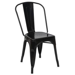 Stuhl MCW-A73, Bistrostuhl Stapelstuhl, Metall Industriedesign stapelbar  schwarz