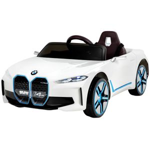 Actionbikes Motors Kinder Elektro Auto BMW i4 | 2x 6V 7 Ah - Elektroauto mit Fernbedienung - BT - USB - MP3 - AUX - Ab 3 Jahre (Weiß)