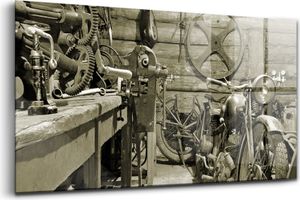Obraz z tvrdeného skla - Maľovanie Stien - Temperované Sklo - 120x60 cm - Staré motorky