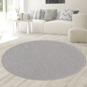 Flachgewebe-Teppich im schlichten einfarbigen Design in grau Größe - 120 cm Rund