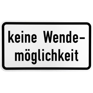ORIGINAL Verkehrsschild Nr. 1008-34 " keine Wendemöglichkeit " nach StVO und RAL-Gütebedingungen Verkehrszeichen Schild Straßenschild Zusatzschild Straßenschilder Straßenzeichen Straße
