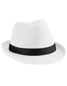 Fedora Hat / Hut - Farbe: White/Black - Größe: S/M