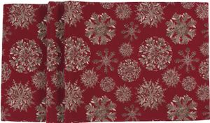 Sander - Tischläufer - Weihnachten - Celeste - Schneeflocken   50 x 140cm, Farbe: 26 - Burgund