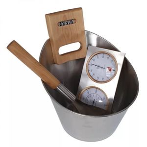 Harvia SN-SA006 - Eimerset Schöpfkelle Hygrometer Thermometer - Für die Sauna