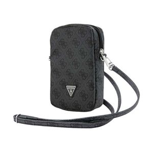 Guess PU 4G Triangle Logo Wallet Phone Bag Zipper schwarz