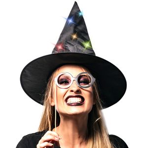 Klobouk Kostým Klobouk s LED světlem černý Dětský klobouk Halloween Čarodějnický klobouk Dětská čarodějnice Děti Dospělí Retoo